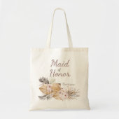 エキゾチックハワイアンオーキッドウォーターカラーメイド・オブ・オーナー(花嫁付き添い人) トートバッグ (正面)