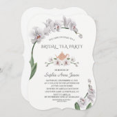 エキゾチックハワイアンホワイトオーキッドブライダルティーパーティー 招待状 (正面/裏面)