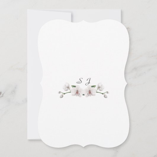 エキゾチックハワイアンホワイトオーキッドブライダルティーパーティー 招待状 (裏面)