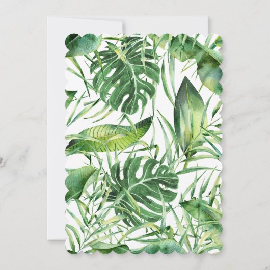 エキゾチックハワイアン熱帯フローラフレームの確認 招待状 (裏面)