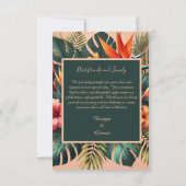 エキゾチックハワイアン結婚トロピカル&写真 サンキューカード (裏面)