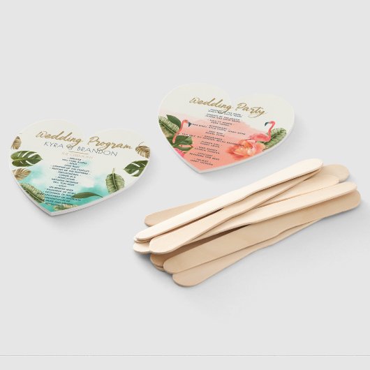 エキゾチックパラダイスウォーター結婚式 プログラム ハンドファン (組立なし)