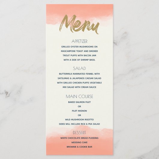 エキゾチックパラダイス コーラル ウォーターカラー メニュー (正面)