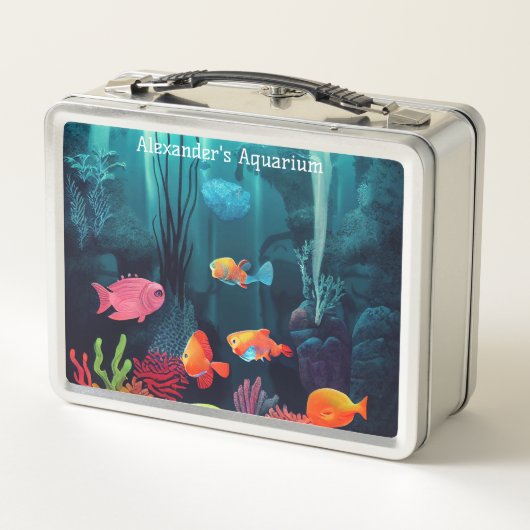 エキゾチックパーソナライズされたな魚タンク水族館メタルランチ メタルランチボックス (裏面)
