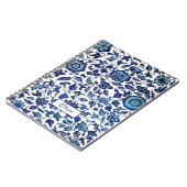 エキゾチックパーソナライズされたシックブルー&ホワイトフローラ ノートブック (左側)