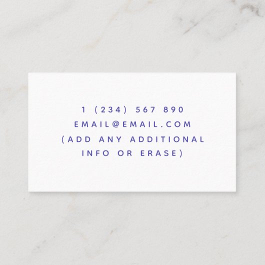 エキゾチックパープルカクテルイベントバーテンダーシックガーリー 名刺 (裏面)