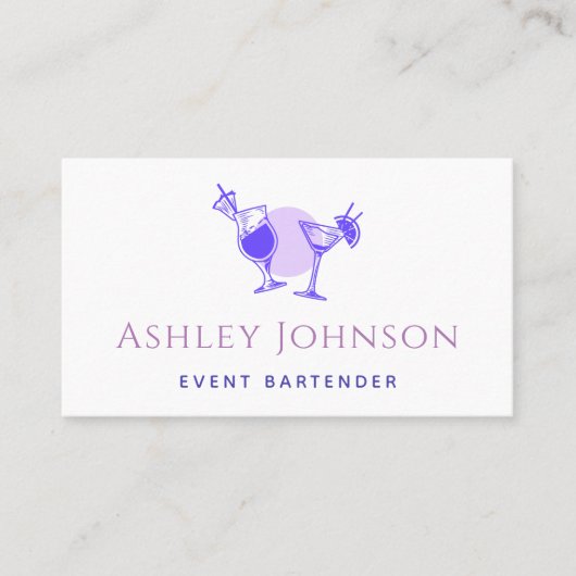エキゾチックパープルカクテルイベントバーテンダーシックガーリー 名刺 (正面)