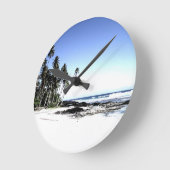 エキゾチックパームツリーズ&パラダイスビーチ ラウンド壁時計 (傾斜)