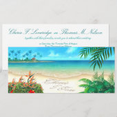 エキゾチックビーチに私があなたの名前を砂に書きます 招待状 (正面/裏面)