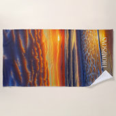 エキゾチックビーチサンセットインバルバドス ビーチタオル (正面)