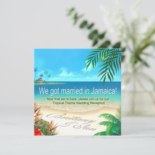 エキゾチックビーチジャマイカの受付で砂に名前を書いてもらう 招待状 (スタンド正面)