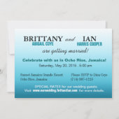 エキゾチックビーチジ結婚ャマイカの砂の中での名前の取得 招待状 (裏面)