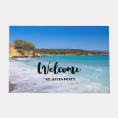 エキゾチックビーチトロピカルアイランドパラダイスウェルカム ドアマット (正面)