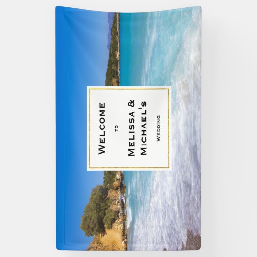 エキゾチックビーチトロピカルアイランドパラダイス結婚ズ 横断幕 (縦)