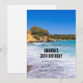 エキゾチックビーチトロピカルアイランドパラダイス誕生日 招待状 (正面/裏面)