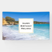 エキゾチックビーチトロピカルアイランドパラダイス誕生日 横断幕 (横)