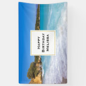 エキゾチックビーチトロピカルアイランドパラダイス誕生日 横断幕 (縦)