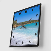 エキゾチックビーチトロピカルアイランド楽園 スクエア壁時計 (傾斜)