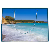 エキゾチックビーチトロピカルアイランド楽園 ラージペーパーバッグ (正面)