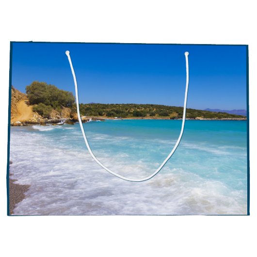 エキゾチックビーチトロピカルアイランド楽園 ラージペーパーバッグ (裏面)