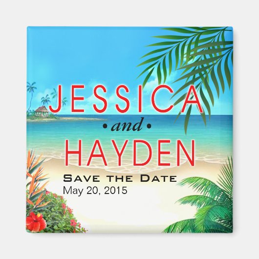 エキゾチックビーチ熱帯パーティールアウ(ハワイ式宴会) マグネット (正面)