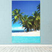 エキゾチックビーチ装飾用クッション キャンバスプリント (インサイチュ (ウッドフロア))