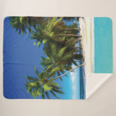 エキゾチックビーチ装飾用クッション シェルパブランケット (正面(横))