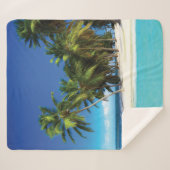 エキゾチックビーチ装飾用クッション シェルパブランケット (正面(横))