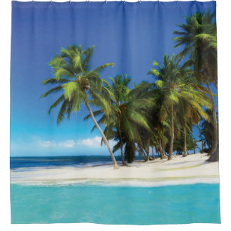 エキゾチックビーチ装飾用クッション シャワーカーテン