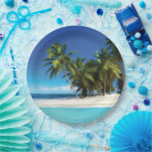 エキゾチックビーチ装飾用クッション ペーパープレート (パーティー)