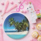 エキゾチックビーチ装飾用クッション ペーパープレート (パーティー)
