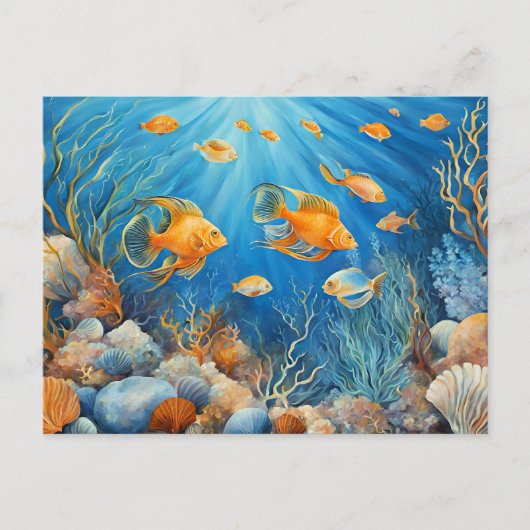 エキゾチックフィッシュと海洋生物 ポストカード (正面)