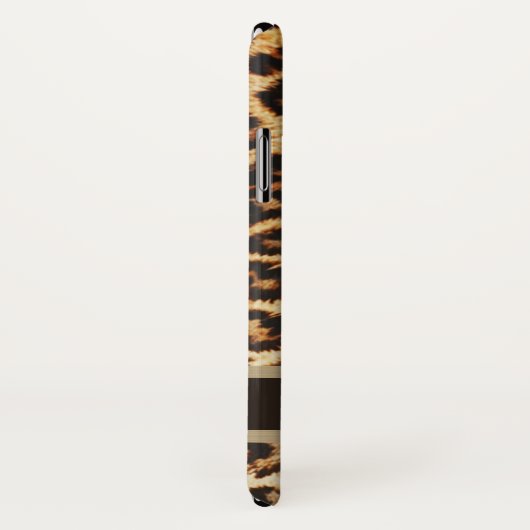 エキゾチックフェイクヒョウ印刷ブラウンストライプ金ゴールド名 Case-Mate iPhoneケース (裏面/右)