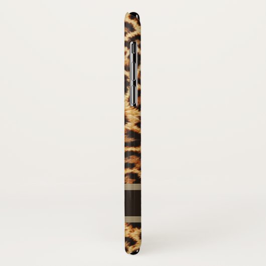 エキゾチックフェイクヒョウ印刷ブラウンストライプ金ゴールド名 Case-Mate iPhoneケース (裏面/左)
