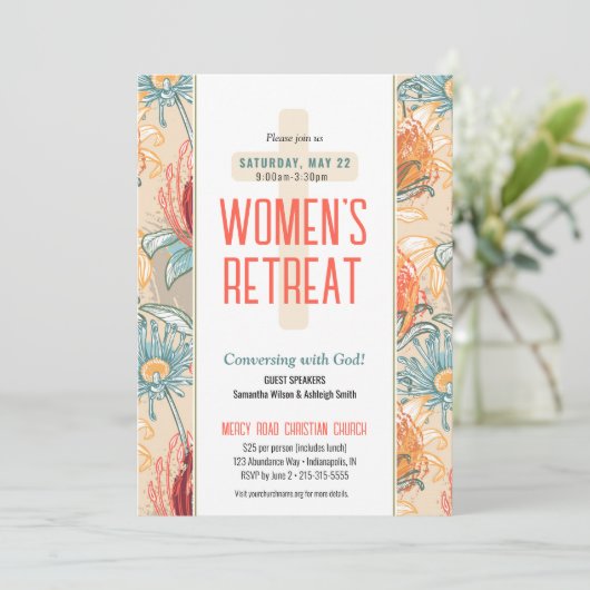 エキゾチックフローラウィメンズチャーチリトリート招待状 招待状 (スタンド正面)