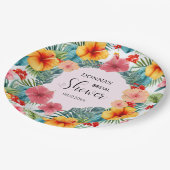 エキゾチックフローラハワイアンブライダルシャワー ペーパープレート (アングル)