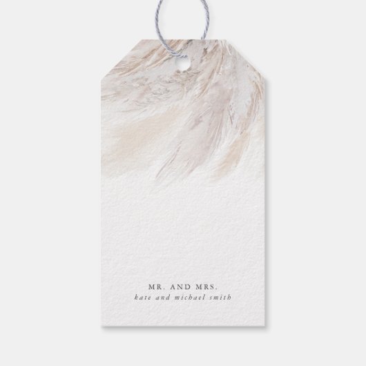 エキゾチックフローラパンパスグラス結婚のギフトTa ギフトタグ (裏面)