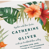 エキゾチックフローラパームトロピカル庭園の結婚式 招待状