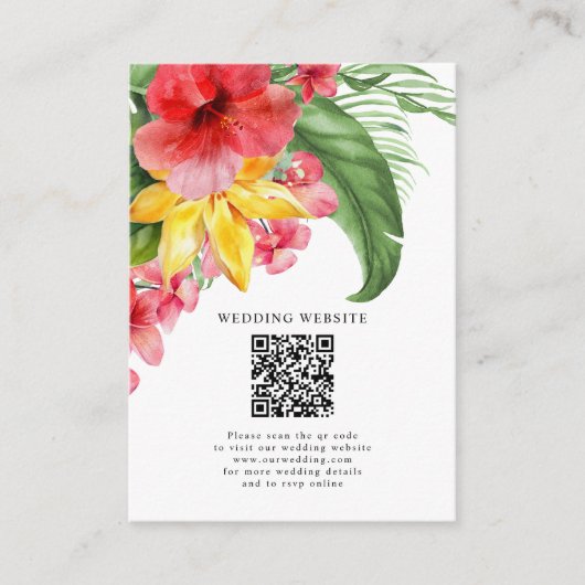 エキゾチックフローラ熱帯行先結婚式 エンクロージャーカード (正面)