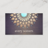 エキゾチックフローラ華美金ゴールド蓮の花木 名刺 (正面)