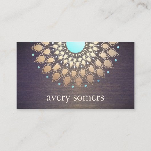 エキゾチックフローラ華美金ゴールド蓮の花木 名刺 (正面)