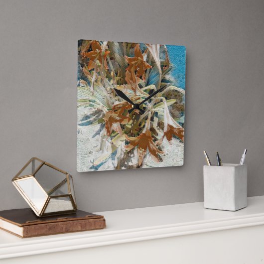 エキゾチックフローラ スクエア壁時計 (オフィス)