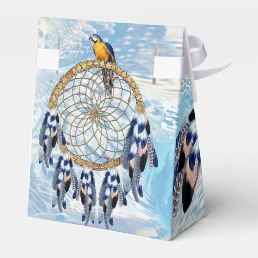 エキゾチックブルードリームキャッチャーウェディング フェイバーボックス (裏面サイド)