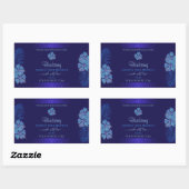 エキゾチックブループロダクトラベル ティールハワイアンフラワーズ 長方形シール (シート)