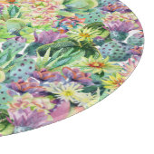 エキゾチックブルーミング水彩サボテン模様 カッティングボード (角)