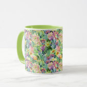 エキゾチックブルーミング水彩サボテン模様 マグカップ (正面左)