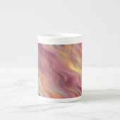 エキゾチックプルメリア波状テクスチャ ボーンチャイナマグカップ (正面)