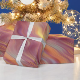 エキゾチックプルメリア波状テクスチャ ラッピングペーパー