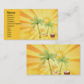 エキゾチックベクターグラフィックス熱帯夏ヤシの木 名刺 (正面/裏面)