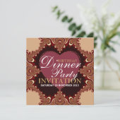 エキゾチックボヘミアン誕生日ディナーパーティの招待状 招待状 (スタンド正面)